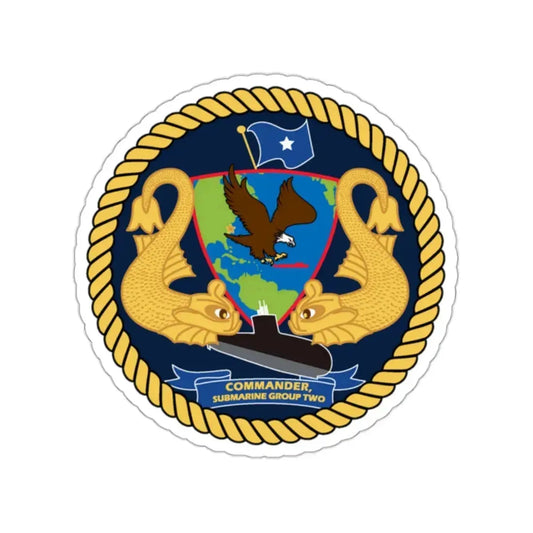Commander Submarine Group Two (U.S. Navy) STICKER Vinyl Kiss-Cut Decal 2 Inch White - The Sticker Space