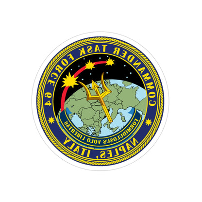 Commander Task Force 64 (U.S. Navy) REVERSE PRINT Transparent STICKER-3 Inch-The Sticker Space