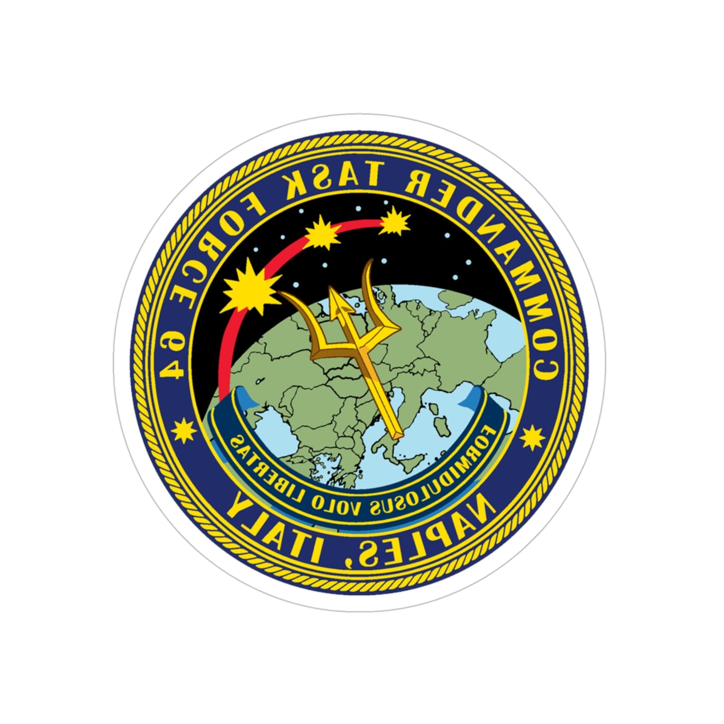 Commander Task Force 64 (U.S. Navy) REVERSE PRINT Transparent STICKER-4 Inch-The Sticker Space