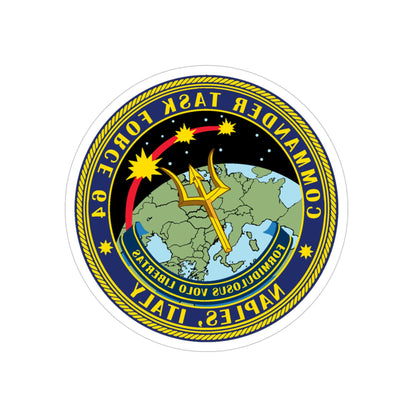 Commander Task Force 64 (U.S. Navy) REVERSE PRINT Transparent STICKER-4 Inch-The Sticker Space