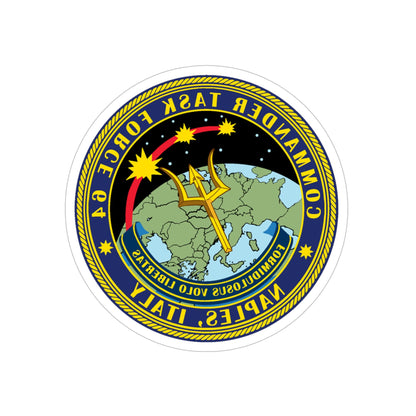 Commander Task Force 64 (U.S. Navy) REVERSE PRINT Transparent STICKER-6 Inch-The Sticker Space