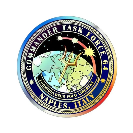 Commander Task Force 64 (U.S. Navy) Holographic STICKER Die-Cut Vinyl Decal 3 Inch Holographic - The Sticker Space