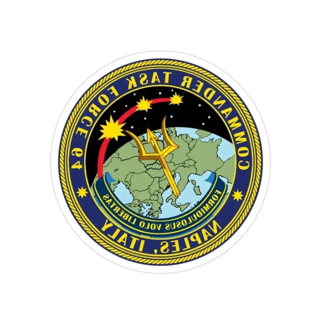 Commander Task Force 64 (U.S. Navy) REVERSE PRINT Transparent Die-Cut STICKER - The Sticker Space