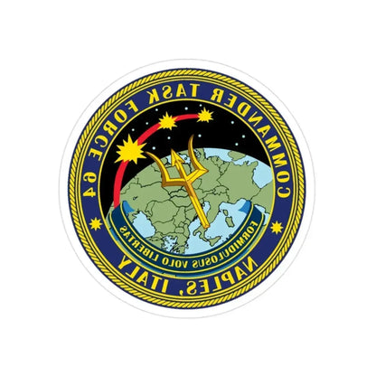 Commander Task Force 64 (U.S. Navy) REVERSE PRINT Transparent Die-Cut STICKER - The Sticker Space