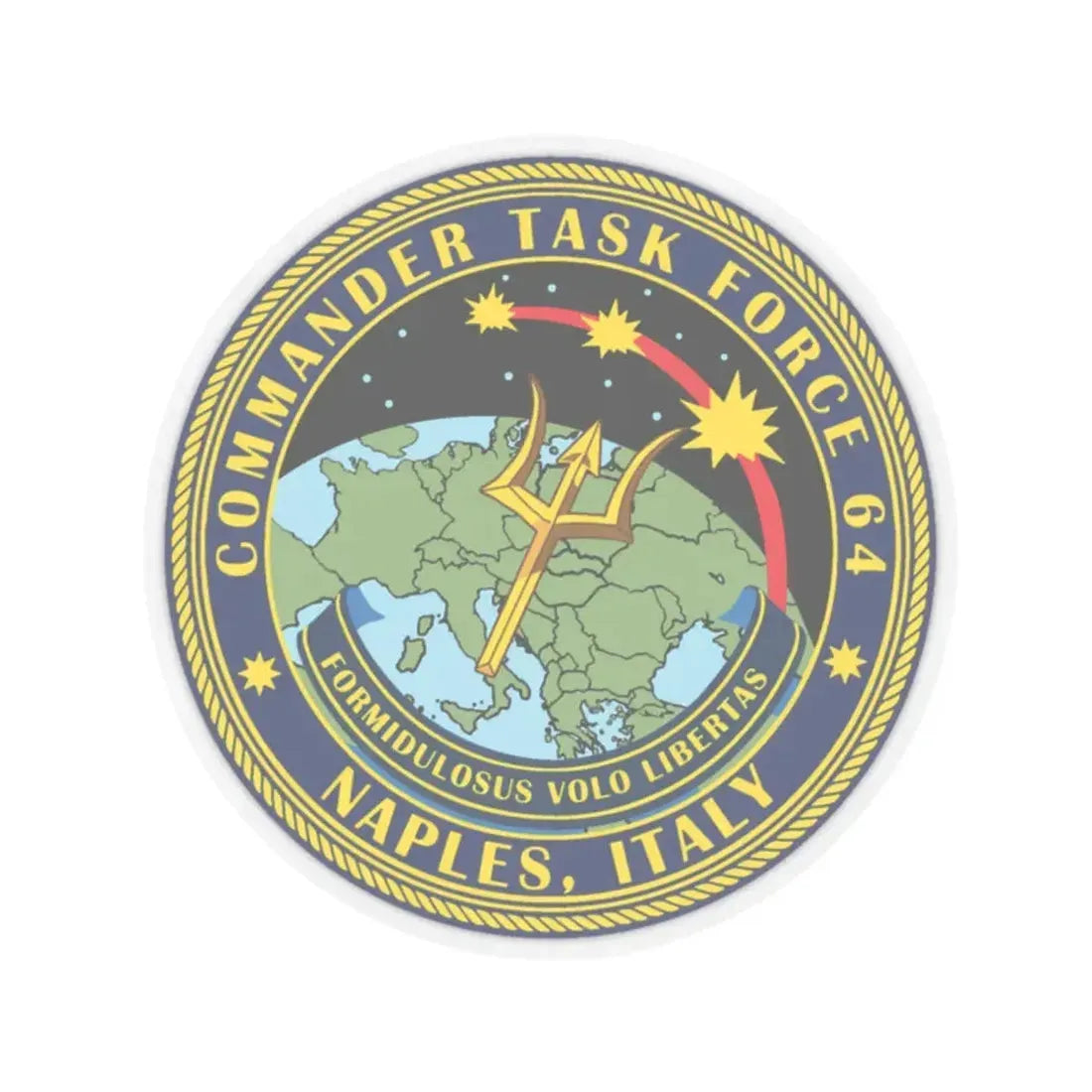 Commander Task Force 64 (U.S. Navy) STICKER Vinyl Kiss-Cut Decal 2 Inch Transparent - The Sticker Space
