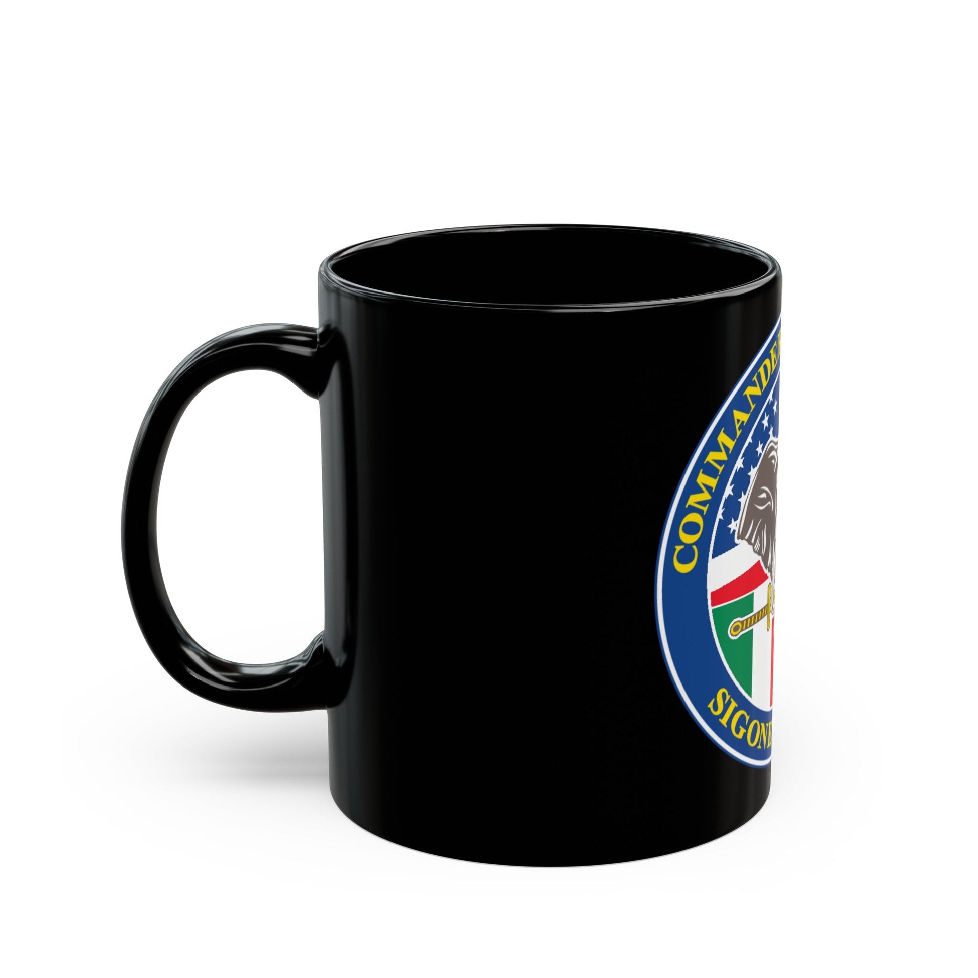 Commander Task Force 67 Sigonella Sicily CTF 67 (U.S. Navy) Black Coffee Mug-The Sticker Space