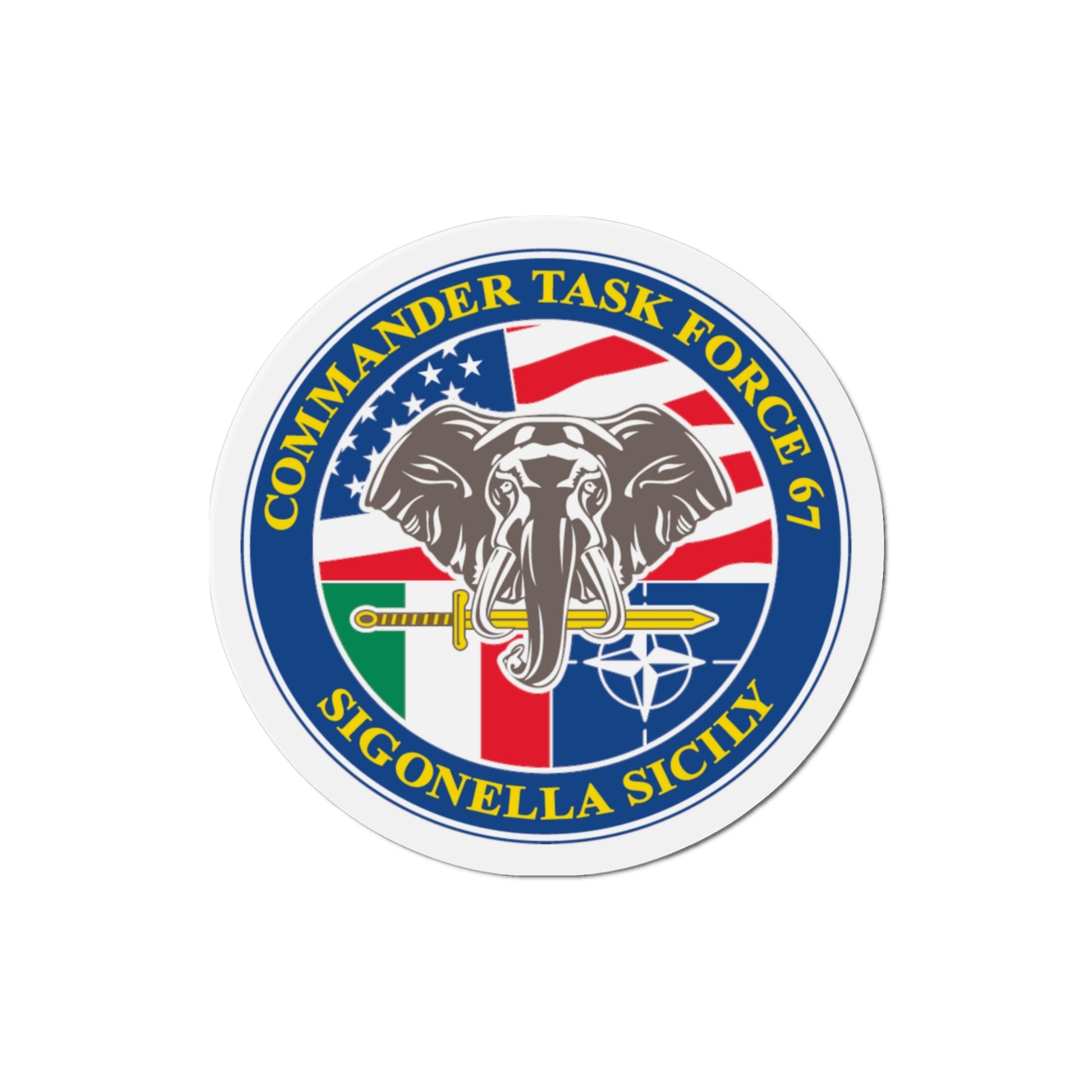 Commander Task Force 67 Sigonella Sicily CTF 67 (U.S. Navy) Die-Cut Magnet-The Sticker Space