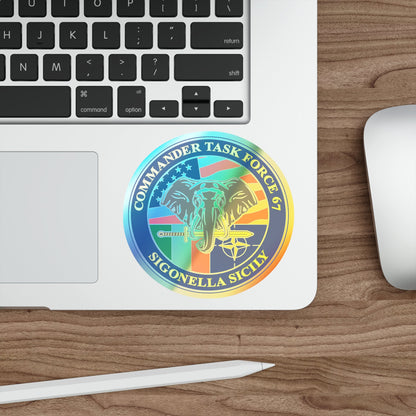 Commander Task Force 67 Sigonella Sicily CTF 67 (U.S. Navy) Holographic STICKER Die-Cut Vinyl Decal-The Sticker Space