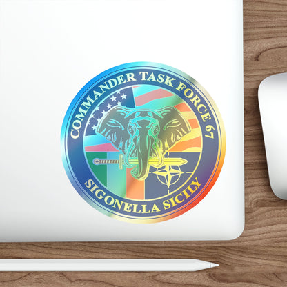 Commander Task Force 67 Sigonella Sicily CTF 67 (U.S. Navy) Holographic STICKER Die-Cut Vinyl Decal-The Sticker Space