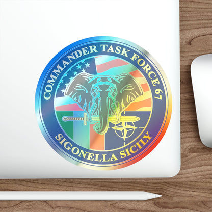 Commander Task Force 67 Sigonella Sicily CTF 67 (U.S. Navy) Holographic STICKER Die-Cut Vinyl Decal-The Sticker Space