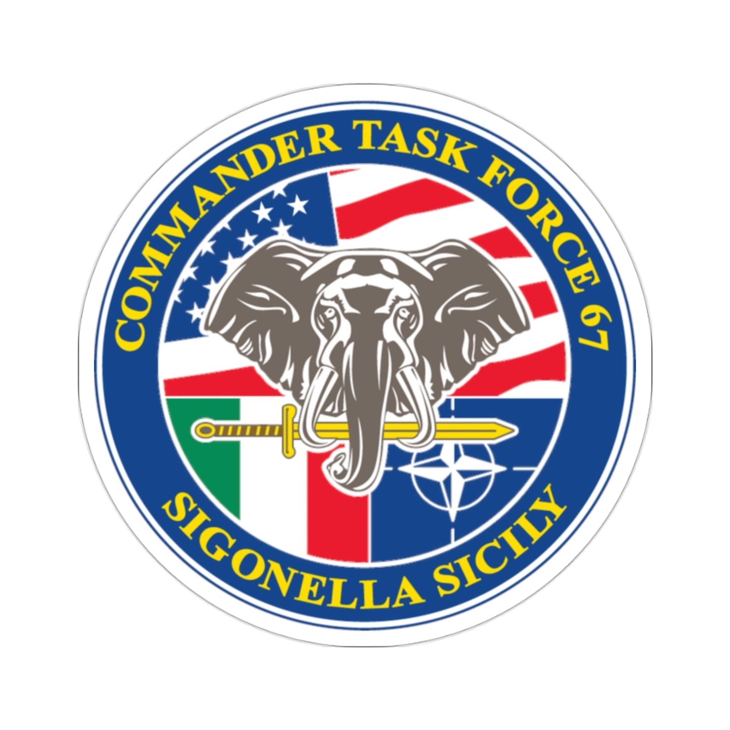 Commander Task Force 67 Sigonella Sicily CTF 67 (U.S. Navy) STICKER Vinyl Die-Cut Decal-2 Inch-The Sticker Space