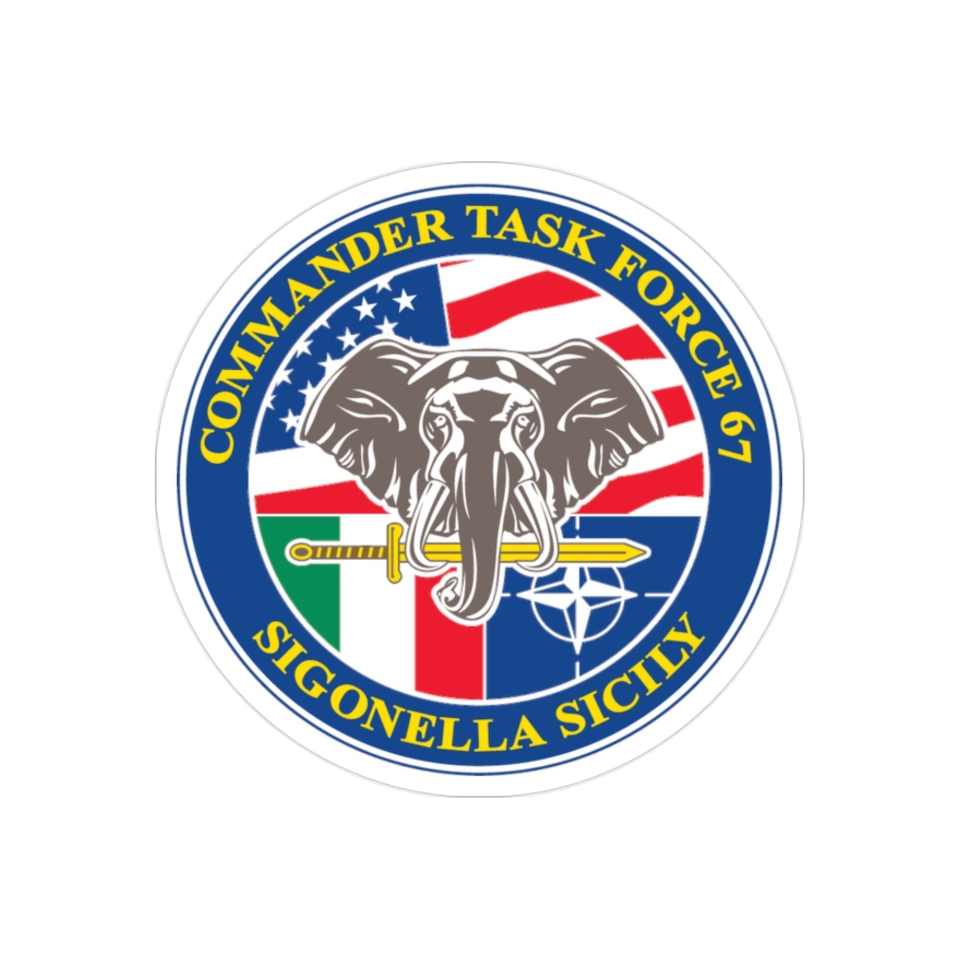 Commander Task Force 67 Sigonella Sicily CTF 67 (U.S. Navy) Transparent STICKER Die-Cut Vinyl Decal-2 Inch-The Sticker Space