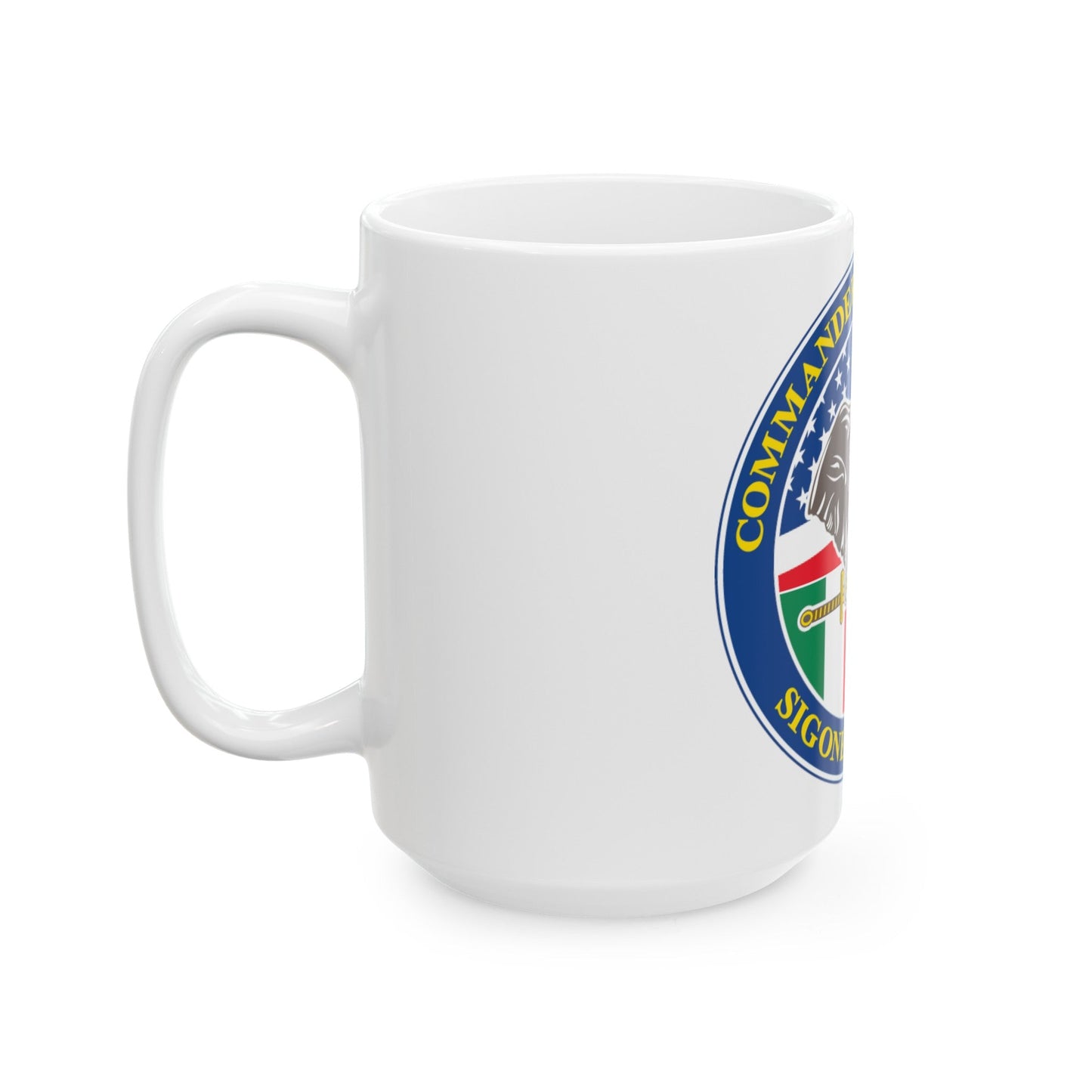 Commander Task Force 67 Sigonella Sicily CTF 67 (U.S. Navy) White Coffee Mug-The Sticker Space