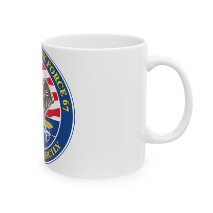 Commander Task Force 67 Sigonella Sicily CTF 67 (U.S. Navy) White Coffee Mug-The Sticker Space