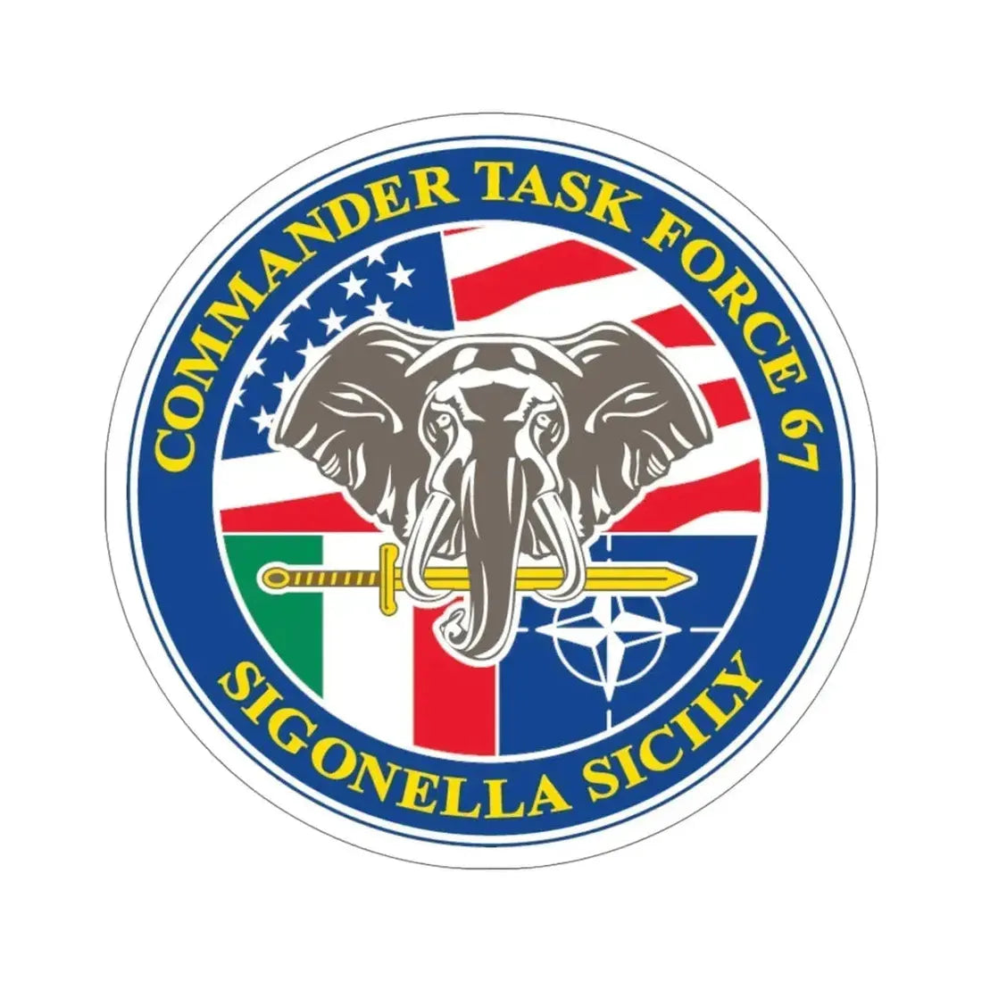 Commander Task Force 67 Sigonella Sicily CTF 67 (U.S. Navy) STICKER Vinyl Die-Cut Decal 5 Inch - The Sticker Space