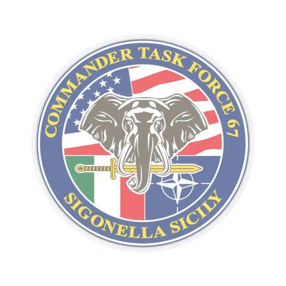Commander Task Force 67 Sigonella Sicily CTF 67 (U.S. Navy) STICKER Vinyl Kiss-Cut Decal 4 Inch Transparent - The Sticker Space