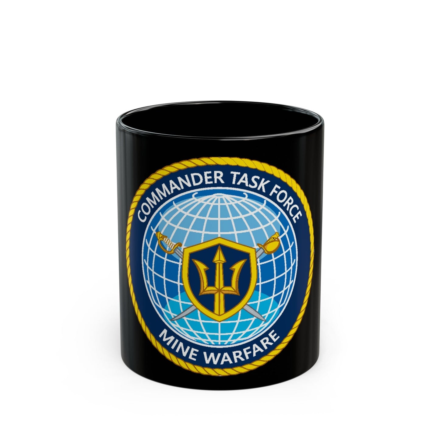 Commander Task Force Mine Warfare CTF MW (U.S. Navy) Black Coffee Mug-11oz-The Sticker Space