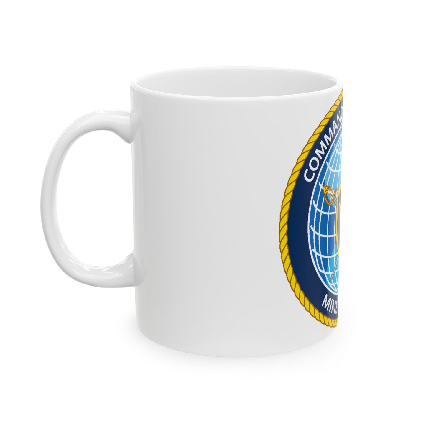 Commander Task Force Mine Warfare CTF MW (U.S. Navy) White Coffee Mug-The Sticker Space