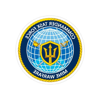 Commander Task Force Mine Warfare CTF MW (U.S. Navy) REVERSE PRINT Transparent Die-Cut STICKER - The Sticker Space