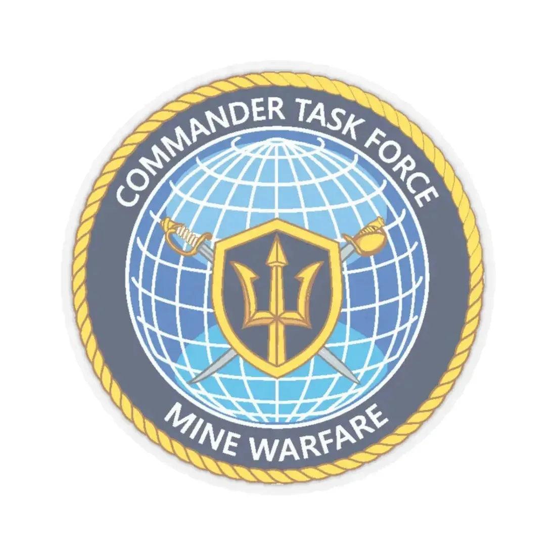 Commander Task Force Mine Warfare CTF MW (U.S. Navy) STICKER Vinyl Kiss-Cut Decal 3 Inch Transparent - The Sticker Space