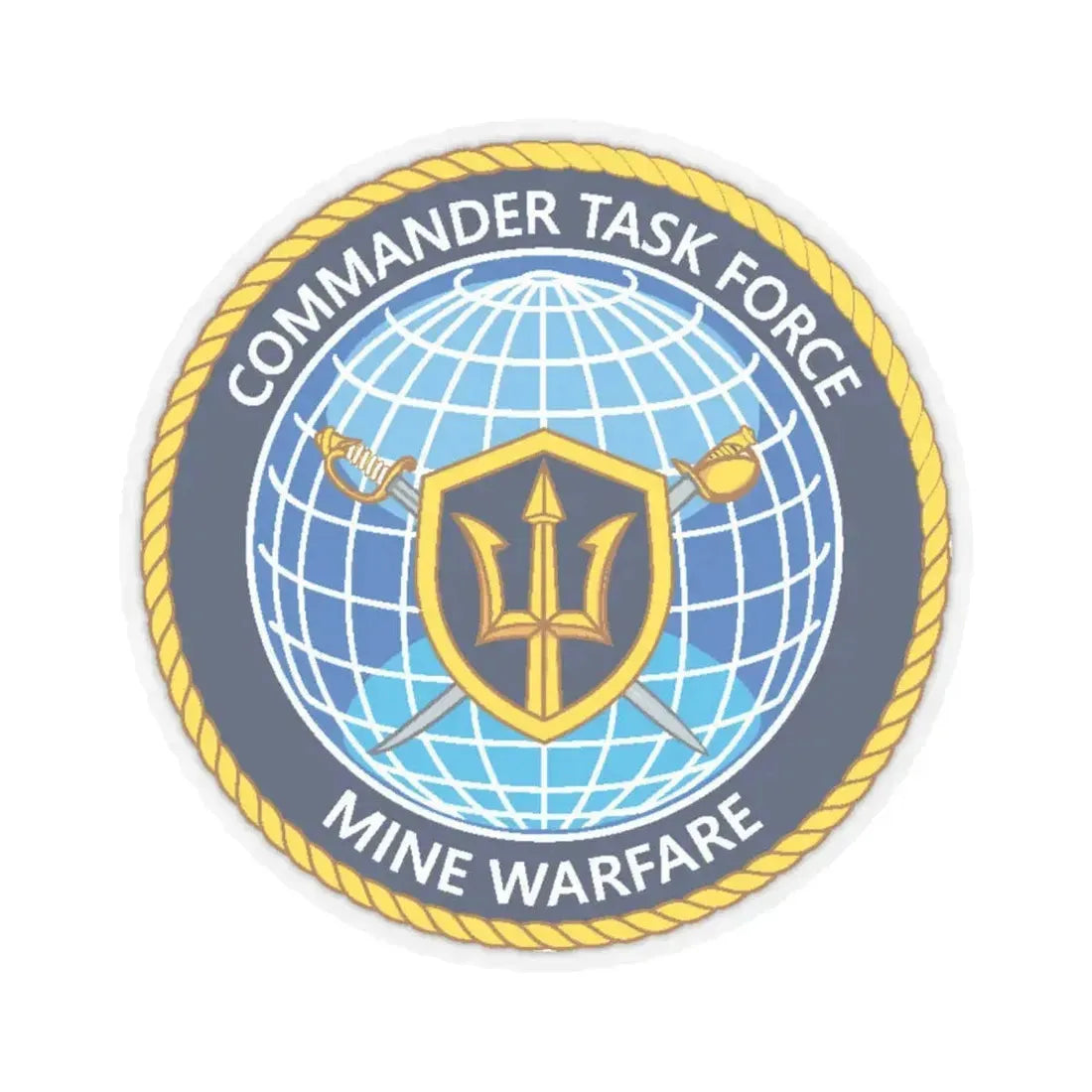 Commander Task Force Mine Warfare CTF MW (U.S. Navy) STICKER Vinyl Kiss-Cut Decal 4 Inch Transparent - The Sticker Space