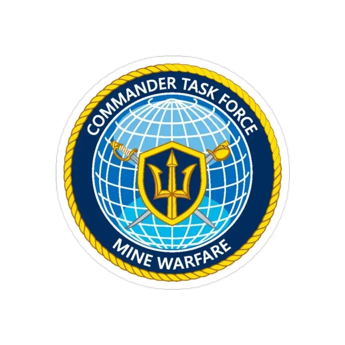 Commander Task Force Mine Warfare CTF MW (U.S. Navy) Transparent STICKER Die-Cut Vinyl Decal 2 Inch Transparent - The Sticker Space
