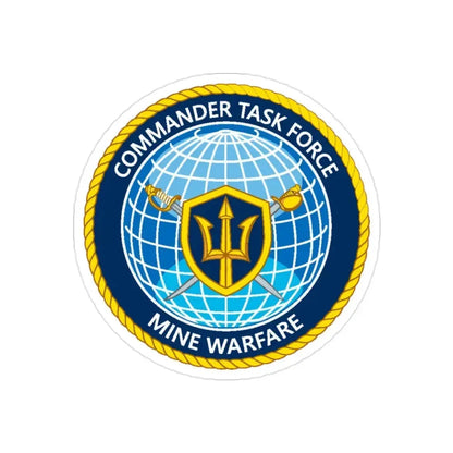 Commander Task Force Mine Warfare CTF MW (U.S. Navy) Transparent STICKER Die-Cut Vinyl Decal 2 Inch Transparent - The Sticker Space