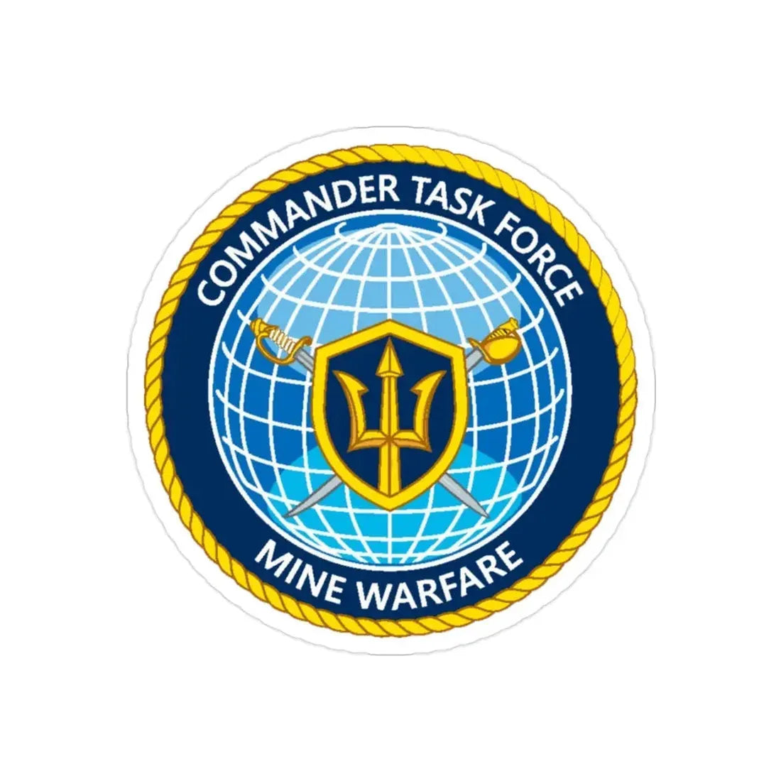 Commander Task Force Mine Warfare CTF MW (U.S. Navy) Transparent STICKER Die-Cut Vinyl Decal 2 Inch Transparent - The Sticker Space