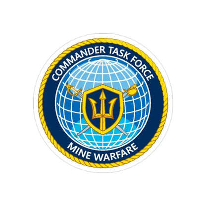 Commander Task Force Mine Warfare CTF MW (U.S. Navy) Transparent STICKER Die-Cut Vinyl Decal 2 Inch Transparent - The Sticker Space
