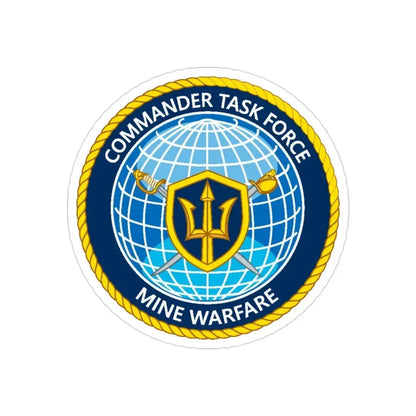 Commander Task Force Mine Warfare CTF MW (U.S. Navy) Transparent STICKER Die-Cut Vinyl Decal 3 Inch Transparent - The Sticker Space