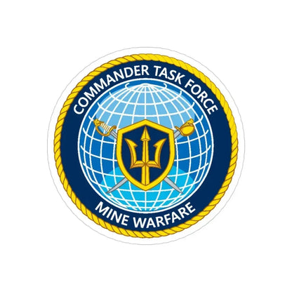 Commander Task Force Mine Warfare CTF MW (U.S. Navy) Transparent STICKER Die-Cut Vinyl Decal 4 Inch Transparent - The Sticker Space