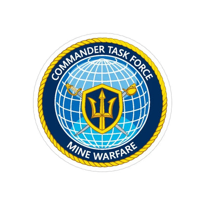 Commander Task Force Mine Warfare CTF MW (U.S. Navy) Transparent STICKER Die-Cut Vinyl Decal 4 Inch Transparent - The Sticker Space