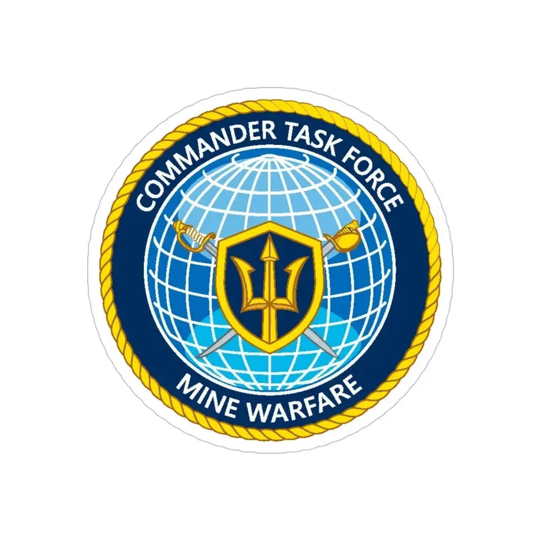 Commander Task Force Mine Warfare CTF MW (U.S. Navy) Transparent STICKER Die-Cut Vinyl Decal 5 Inch Transparent - The Sticker Space