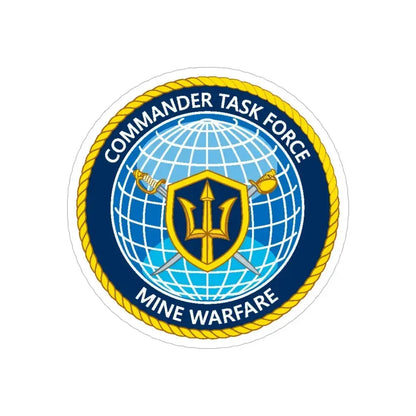 Commander Task Force Mine Warfare CTF MW (U.S. Navy) Transparent STICKER Die-Cut Vinyl Decal 5 Inch Transparent - The Sticker Space