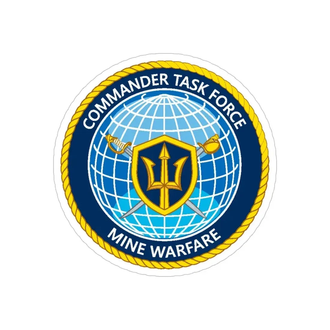 Commander Task Force Mine Warfare CTF MW (U.S. Navy) Transparent STICKER Die-Cut Vinyl Decal 5 Inch Transparent - The Sticker Space