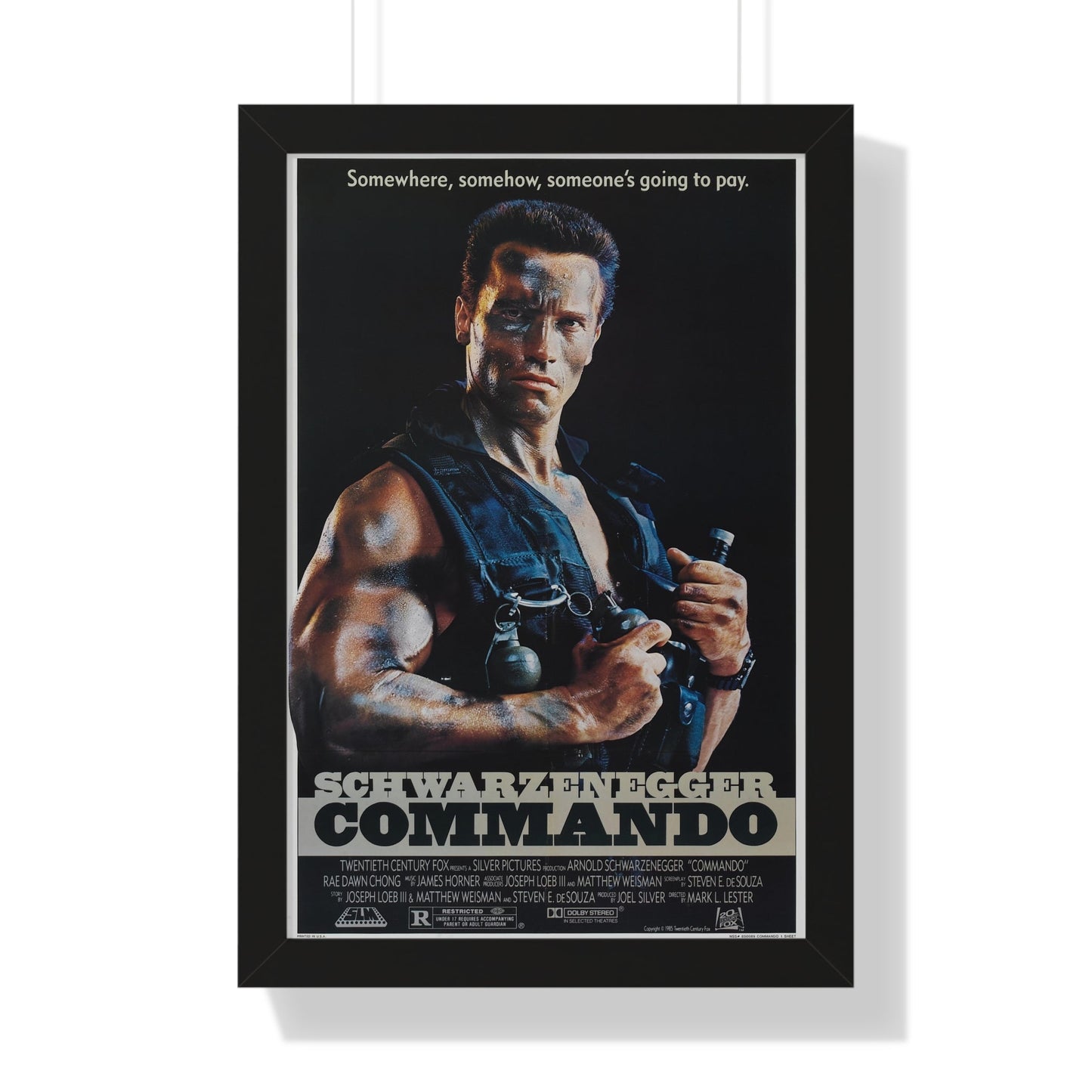 COMMANDO 1985 - Framed Movie Poster-16″ x 24″-The Sticker Space