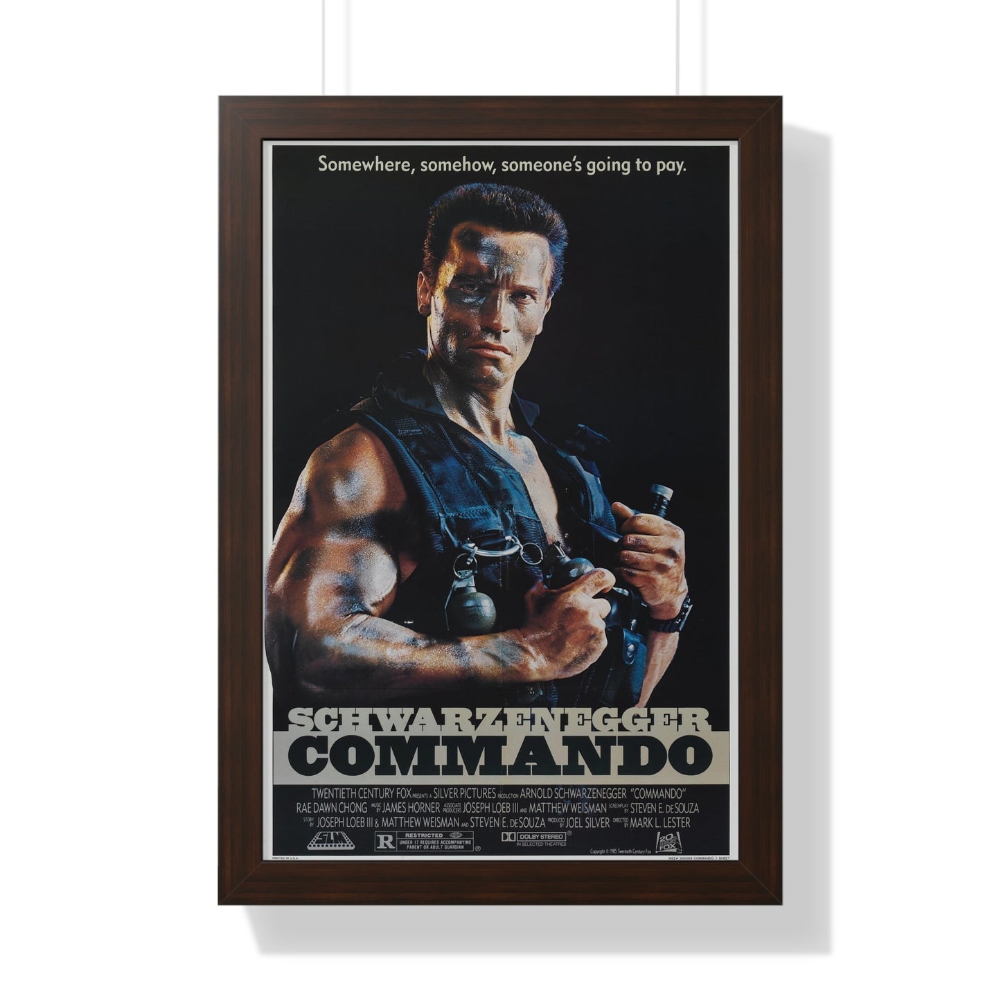 COMMANDO 1985 - Framed Movie Poster-16″ x 24″-The Sticker Space