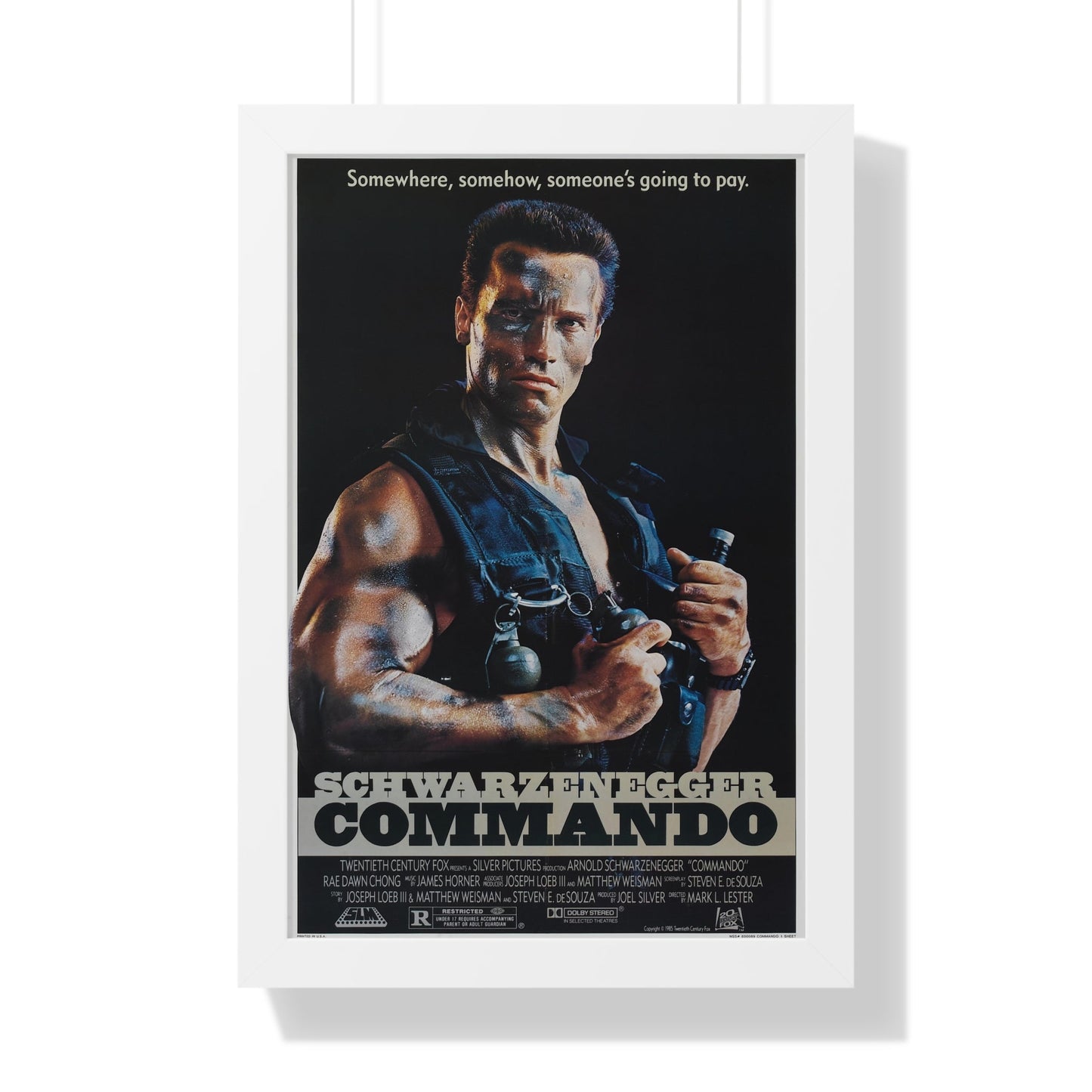 COMMANDO 1985 - Framed Movie Poster-16″ x 24″-The Sticker Space