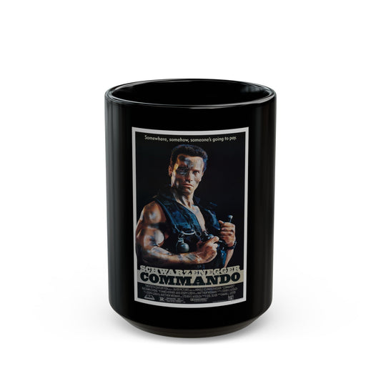 COMMANDO 1985 Movie Poster - Black Coffee Mug-15oz-The Sticker Space