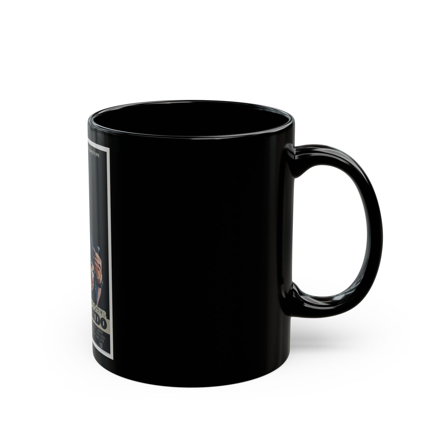 COMMANDO 1985 Movie Poster - Black Coffee Mug-The Sticker Space