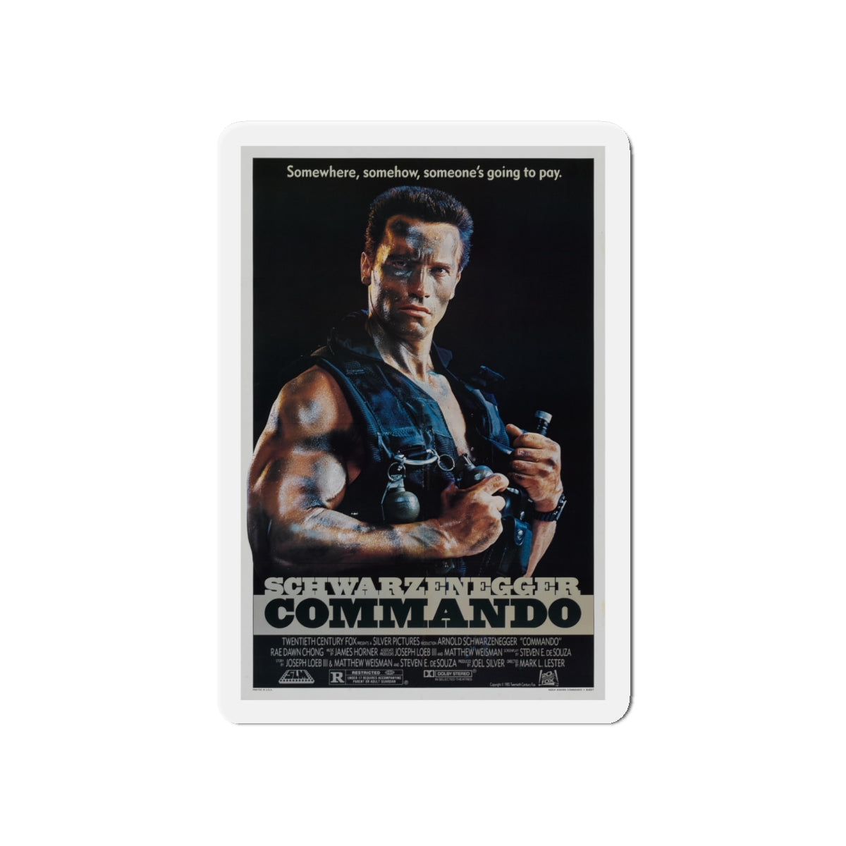 COMMANDO 1985 Movie Poster - Die-Cut Magnet-5" x 5"-The Sticker Space