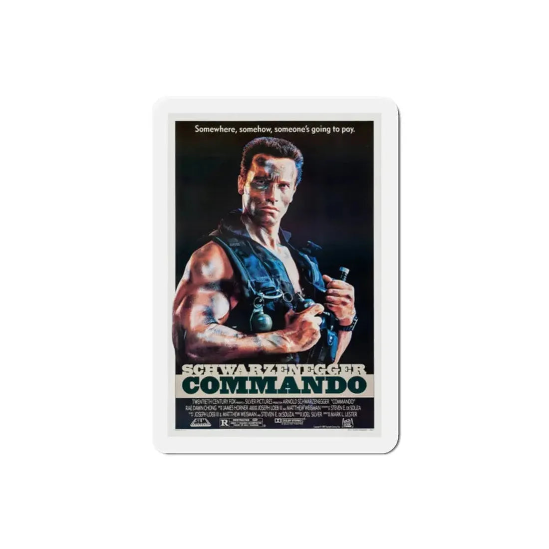 Commando 1985 Movie Poster Refrigerator Magnet 2 Inch - The Sticker Space