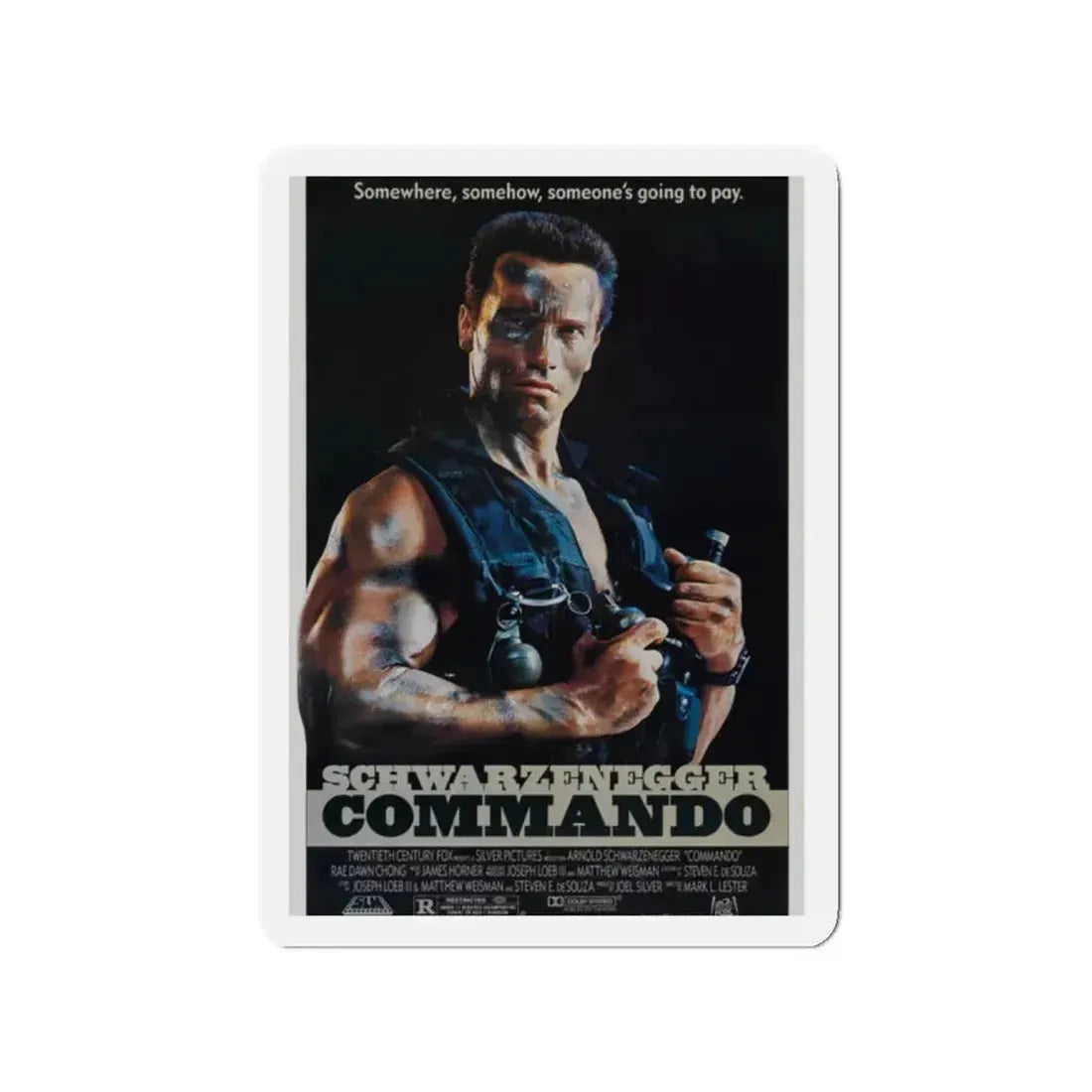 COMMANDO 1985 Movie Poster - Refrigerator Magnet 2 Inch - The Sticker Space
