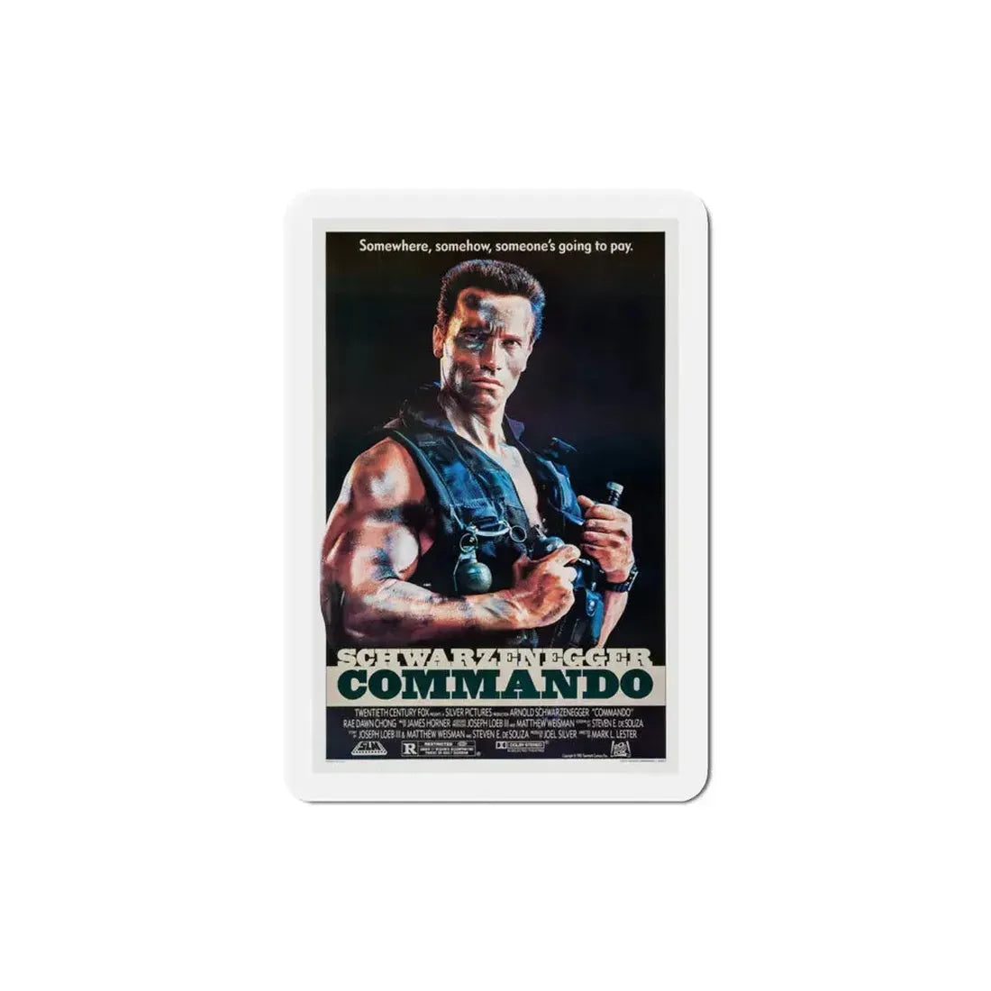 Commando 1985 Movie Poster Refrigerator Magnet 3 Inch - The Sticker Space