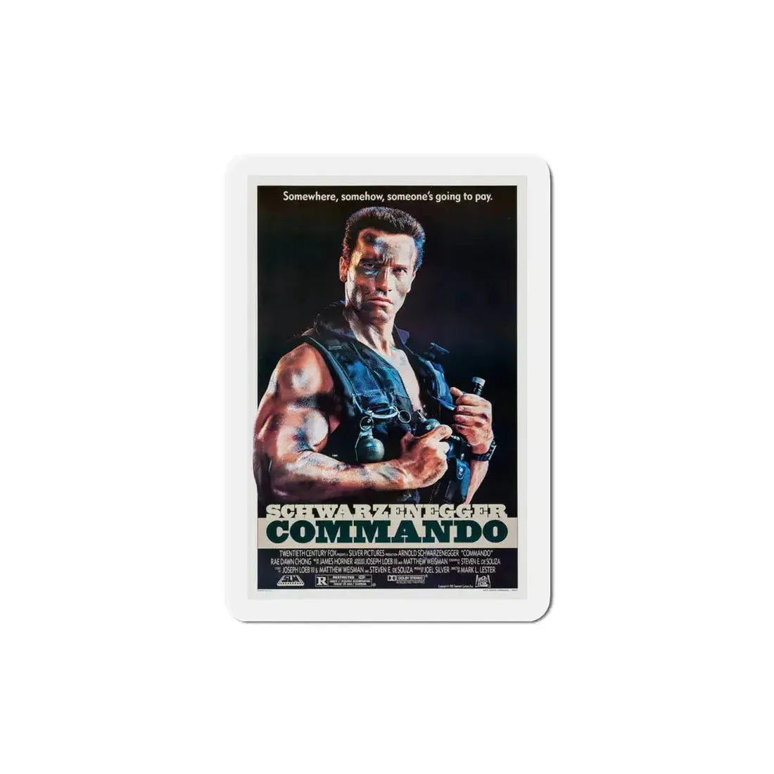 Commando 1985 Movie Poster Refrigerator Magnet 4 Inch - The Sticker Space