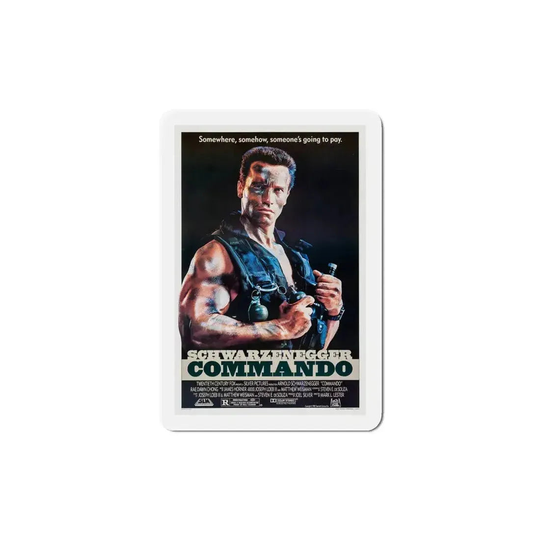 Commando 1985 Movie Poster Refrigerator Magnet 5 Inch - The Sticker Space