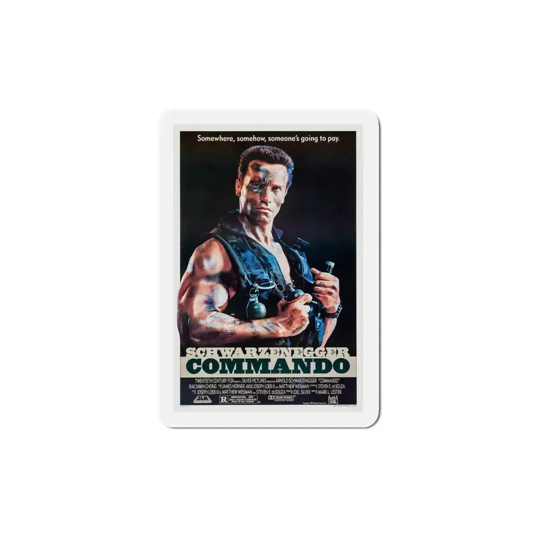 Commando 1985 Movie Poster Refrigerator Magnet 5 Inch - The Sticker Space