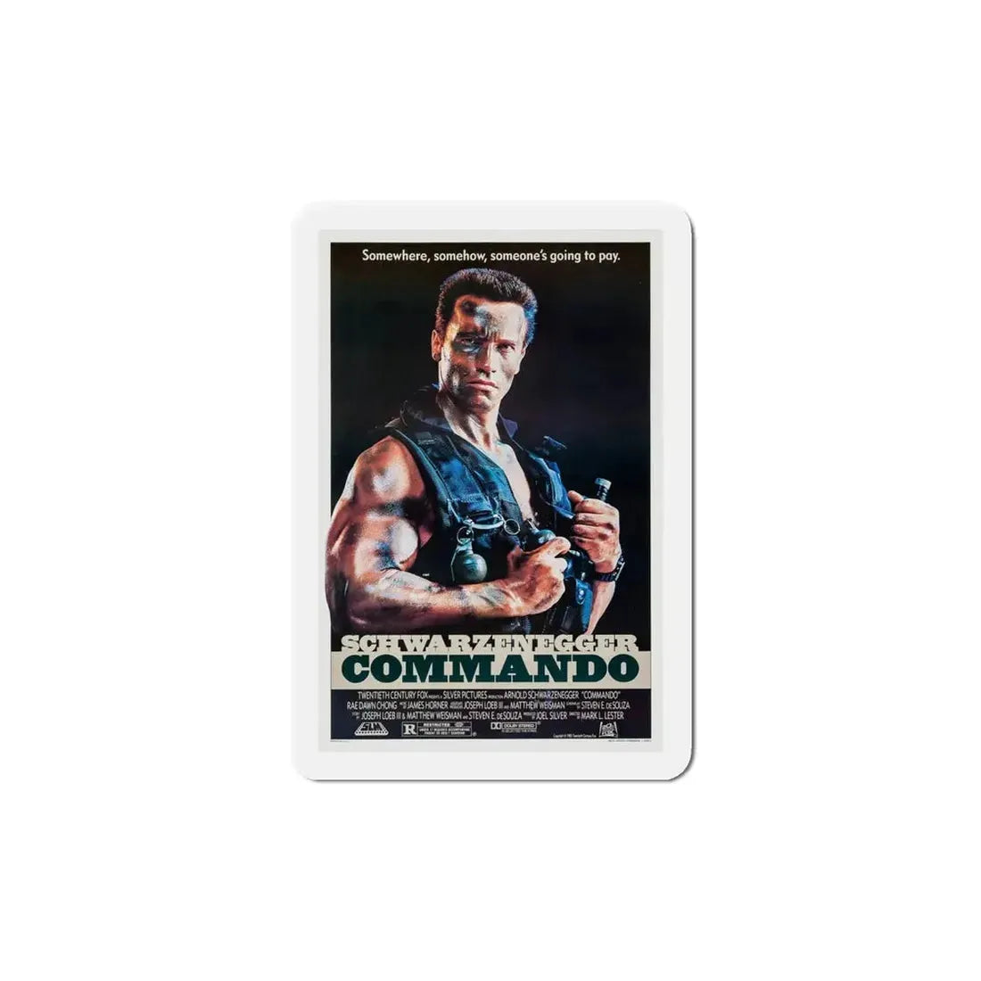 Commando 1985 Movie Poster Refrigerator Magnet - The Sticker Space