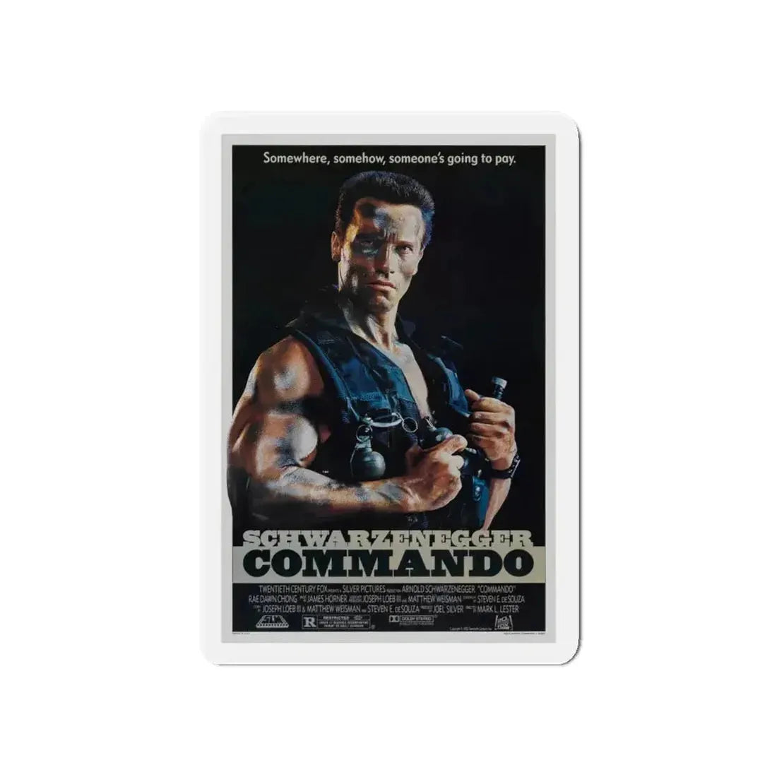 COMMANDO 1985 Movie Poster - Refrigerator Magnet - The Sticker Space