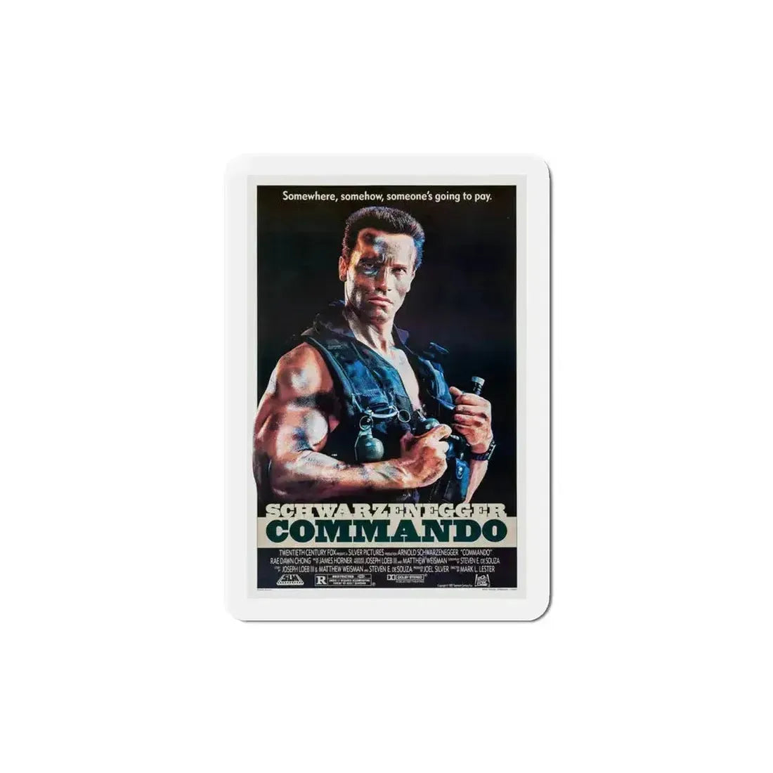 Commando 1985 Movie Poster Refrigerator Magnet - The Sticker Space